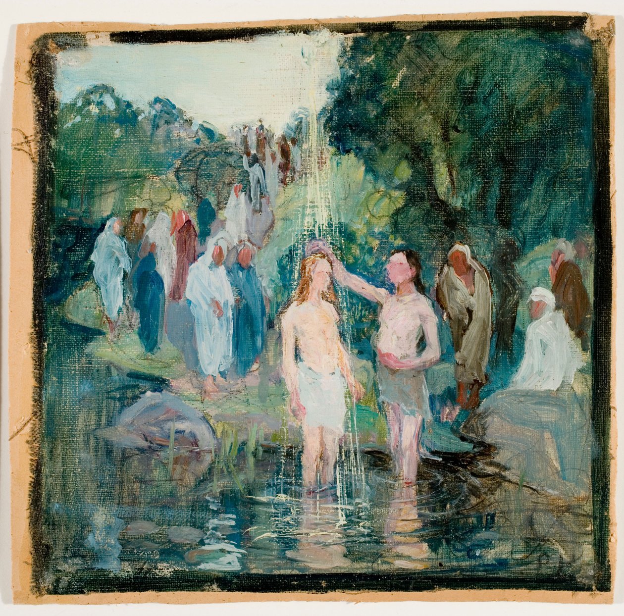 El bautismo de Cristo, boceto para el retablo de la iglesia de Luumäki de Pekka Halonen