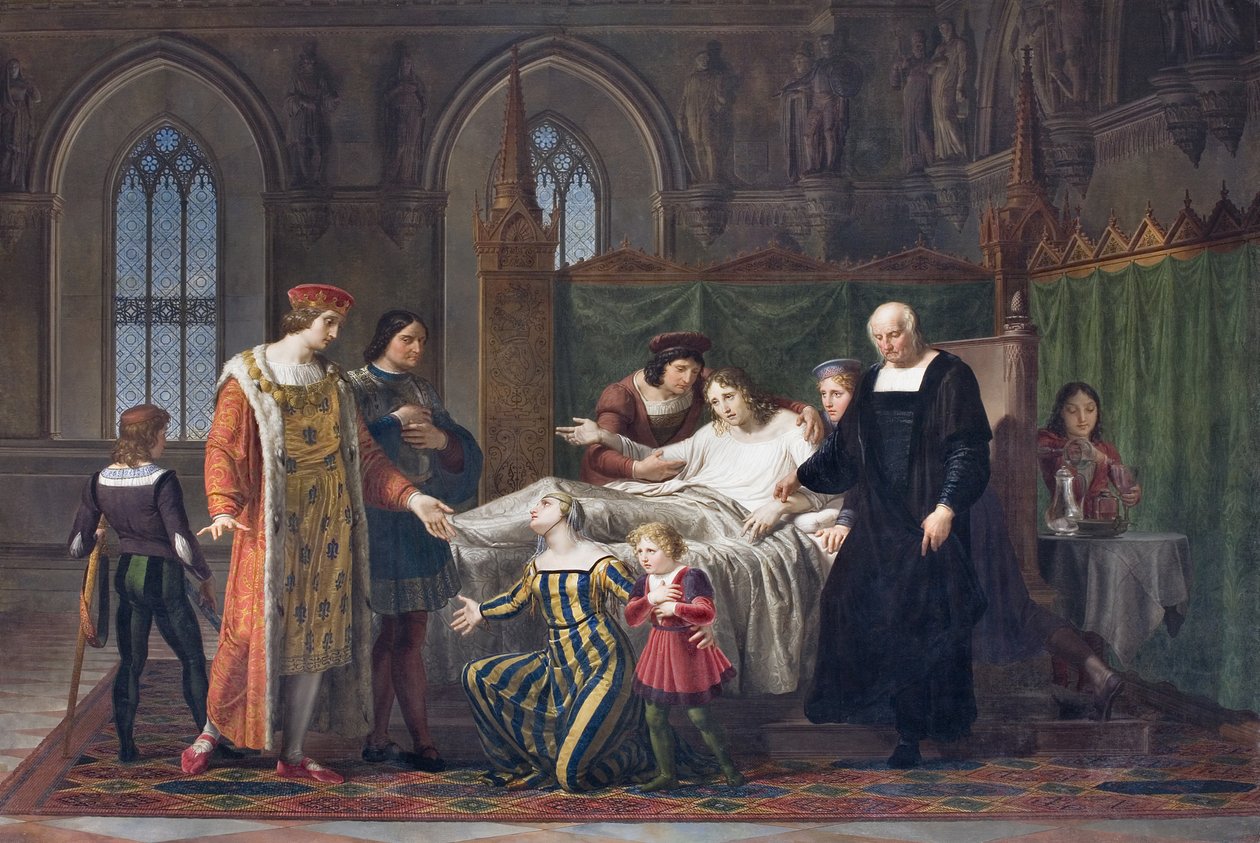Carlos VIII visitando a Gian Galeazzo Sforza en el Castillo de Pavía, 1822 de Pelagio Palagi