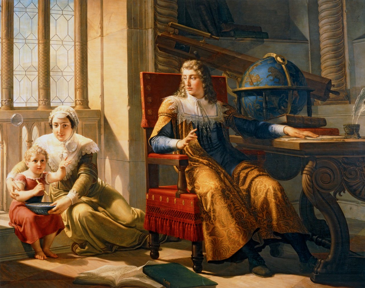 Isaac Newtong descubre la refración de la luz (pintura sobre lienzo) de Pelagio Palagi