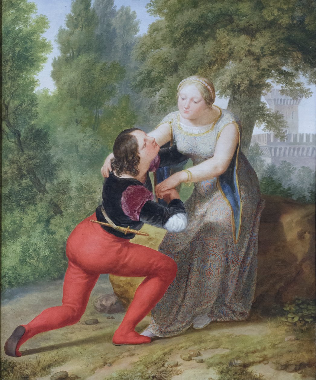 Orombello y Beatrice di Tenda en el castillo de Binasco (óleo sobre lienzo) de Pelagio Palagi