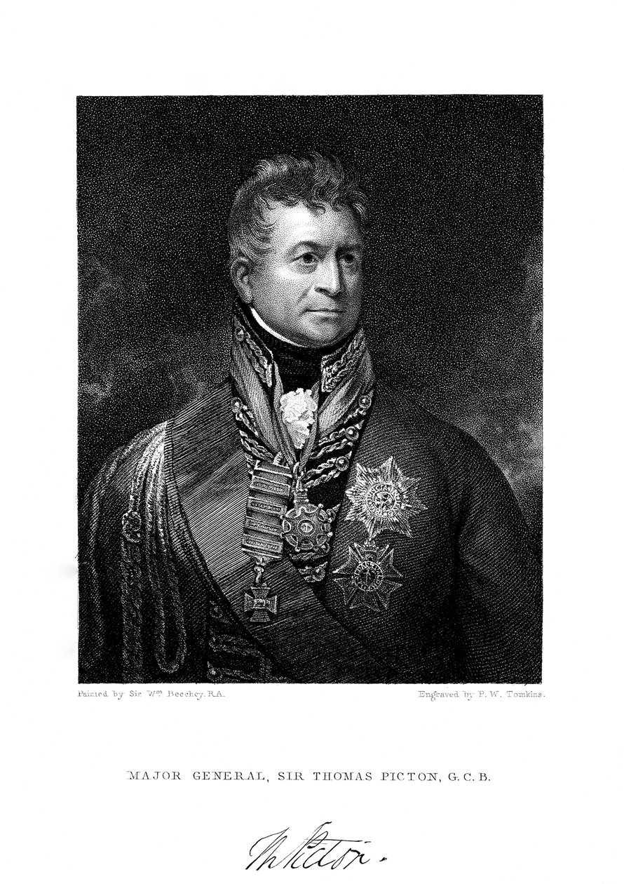 Sir Thomas Picton, soldado británico, siglo XIX de Peltro William Tomkins