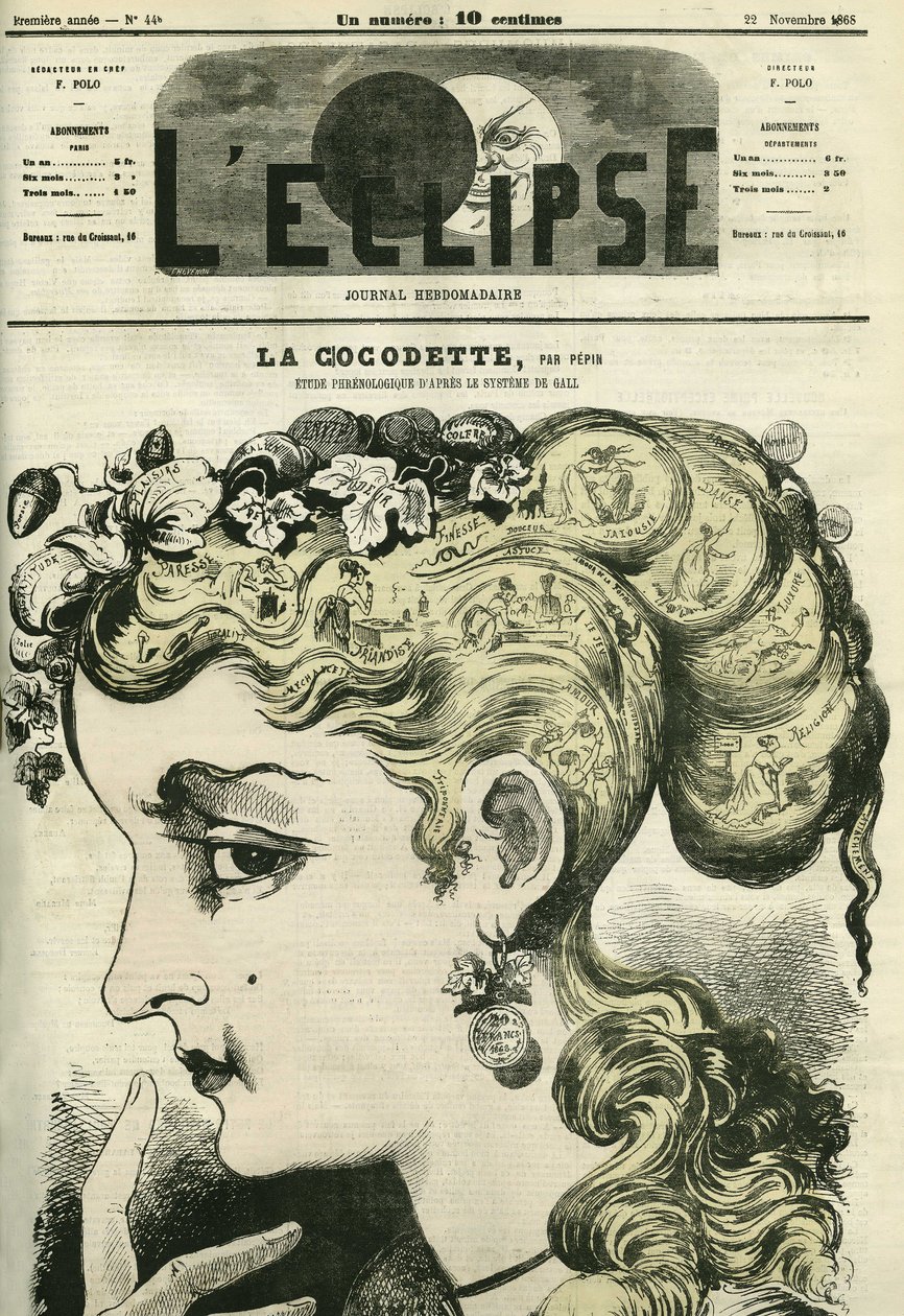 Cocodette, un estudio de frenología del sistema de Gall. Portada en "L
