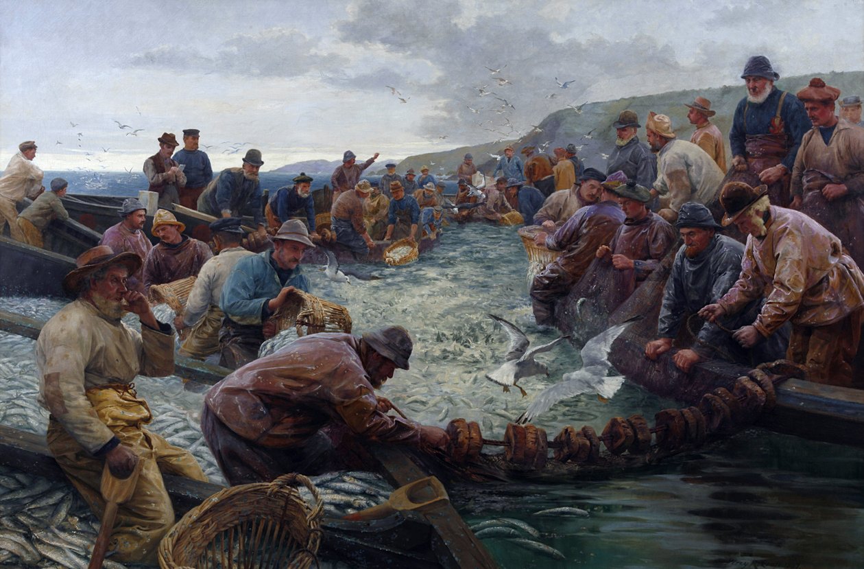 Encerrando una escuela de sardinas, 1897 de Percy Robert Craft