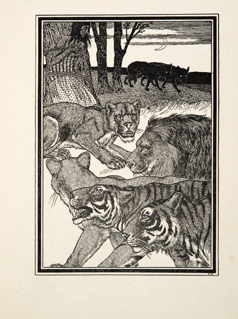 Una Leona Agradecida, de Cien Anécdotas de Animales, pub. 1924 de Percy J. Billingshurst