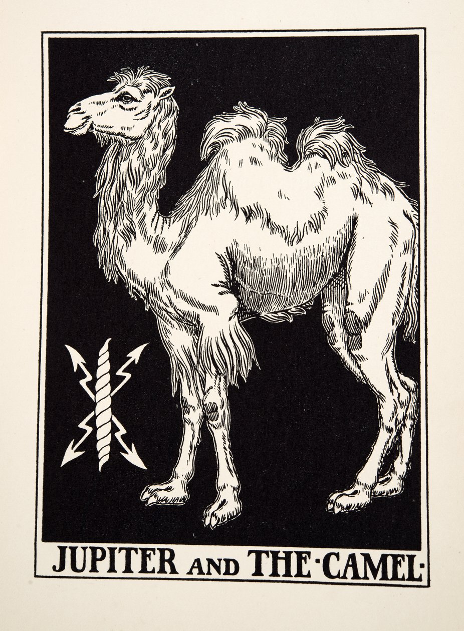 Júpiter y el camello, de Cien fábulas de Esopo, pub.1903 de Percy J. Billingshurst