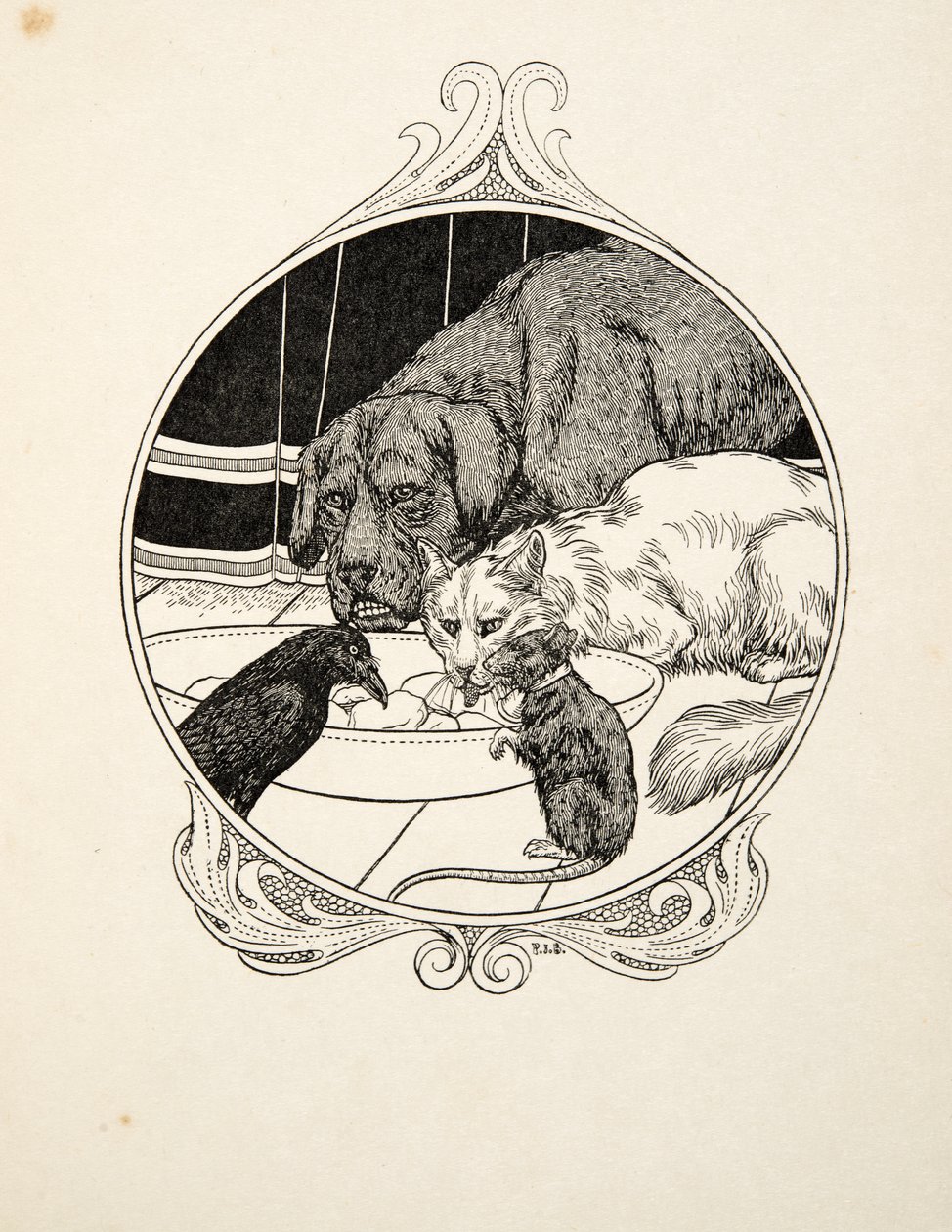 Fraternidad extraña, de Cien anécdotas de animales, pub. 1924 de Percy J. Billingshurst