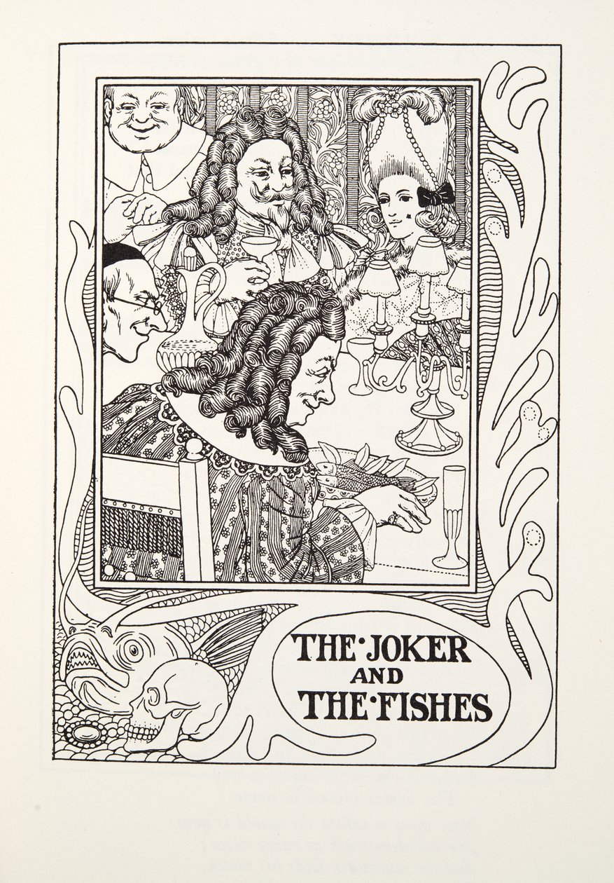 El bromista y los peces, de Fábulas de Fontaine, pub. 1905 (grabado) de Percy J. Billingshurst