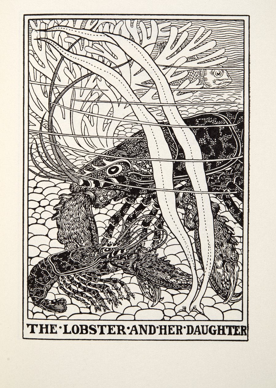 La langosta y su hija, de las Fábulas de Fontaine, pub. 1905 de Percy J. Billingshurst
