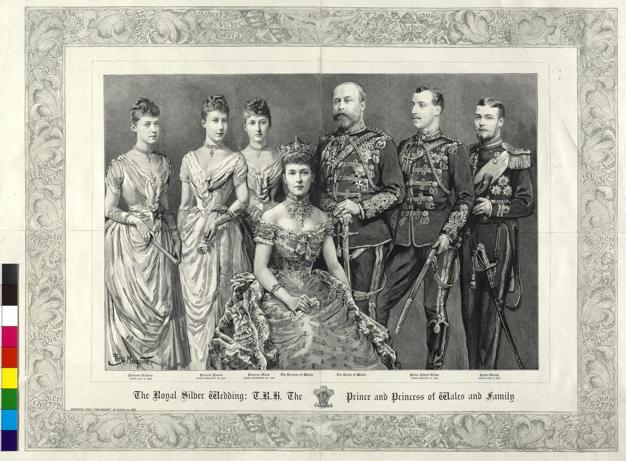El posterior rey de Inglaterra Familia real británica 1888 de Percy Macquoid