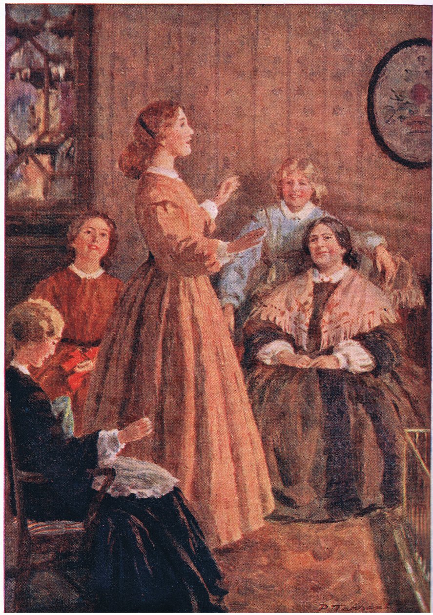 "Tink ob yer mercies, chillen, tink ob yer mercies", de Little Women publicado por Associated Newspapers Limited, c.1940 (litografía en color) de Percy Tarrant