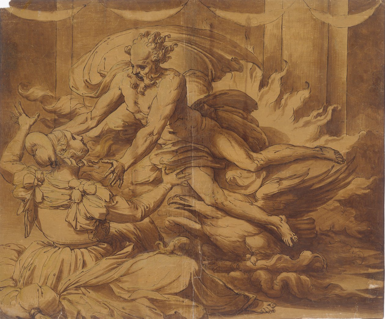 Júpiter apareciendo a Semele, 1501-47 de Perino del Vaga