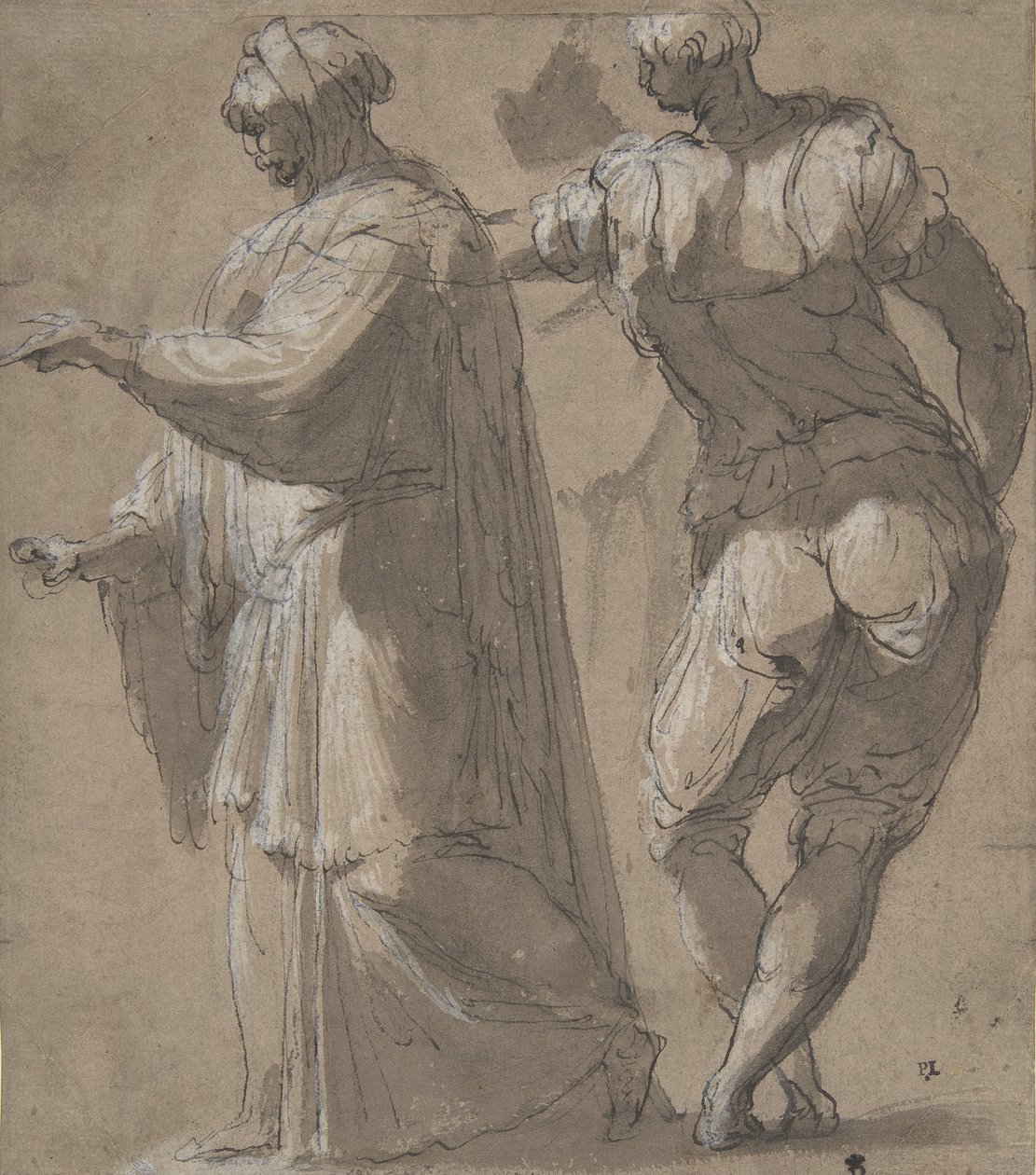 Dos figuras masculinas de pie, 1501-47 de Perino del Vaga