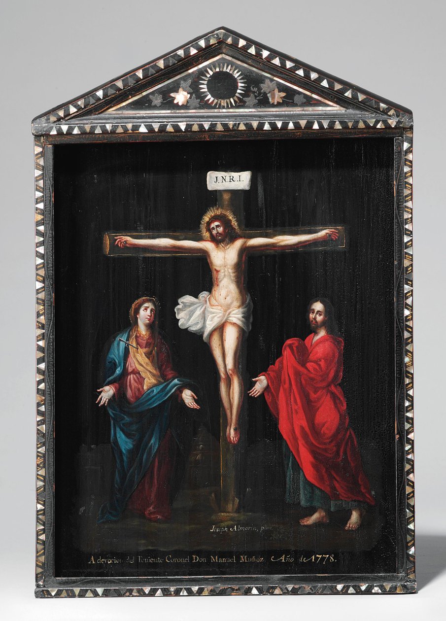Un Santuario Lacado Cristiano (Seigan), pintura del siglo XVIII de Period Momoyama