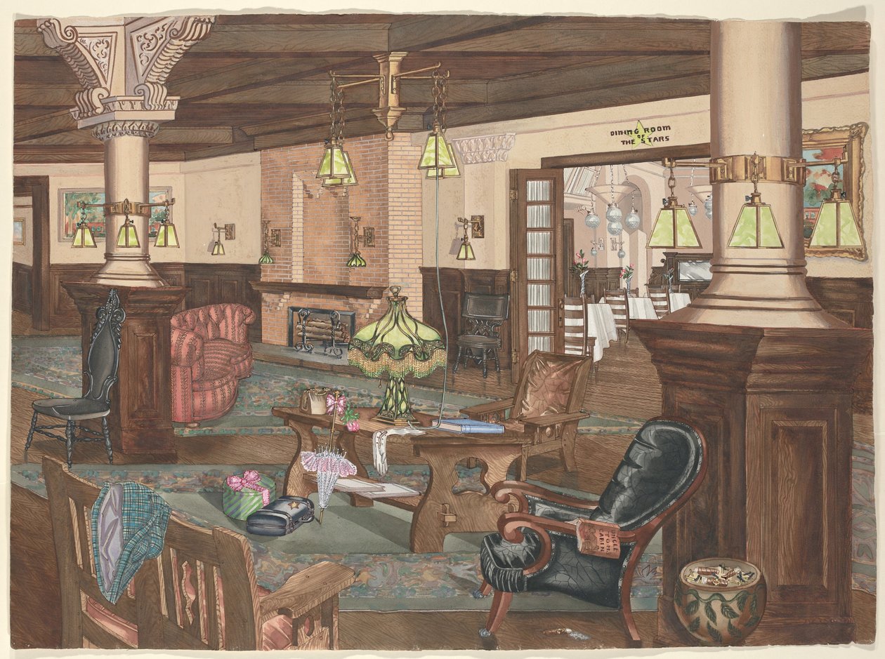 Vestíbulo del Hotel Hollywood, 1902 de Perkins Harnly