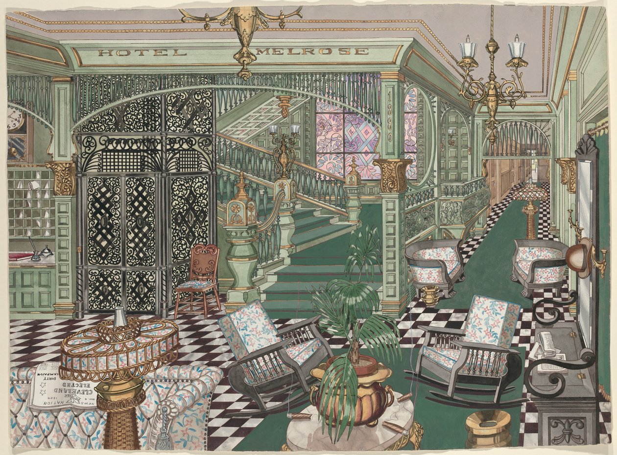Vestíbulo del Hotel Melrose, 1880 de Perkins Harnly