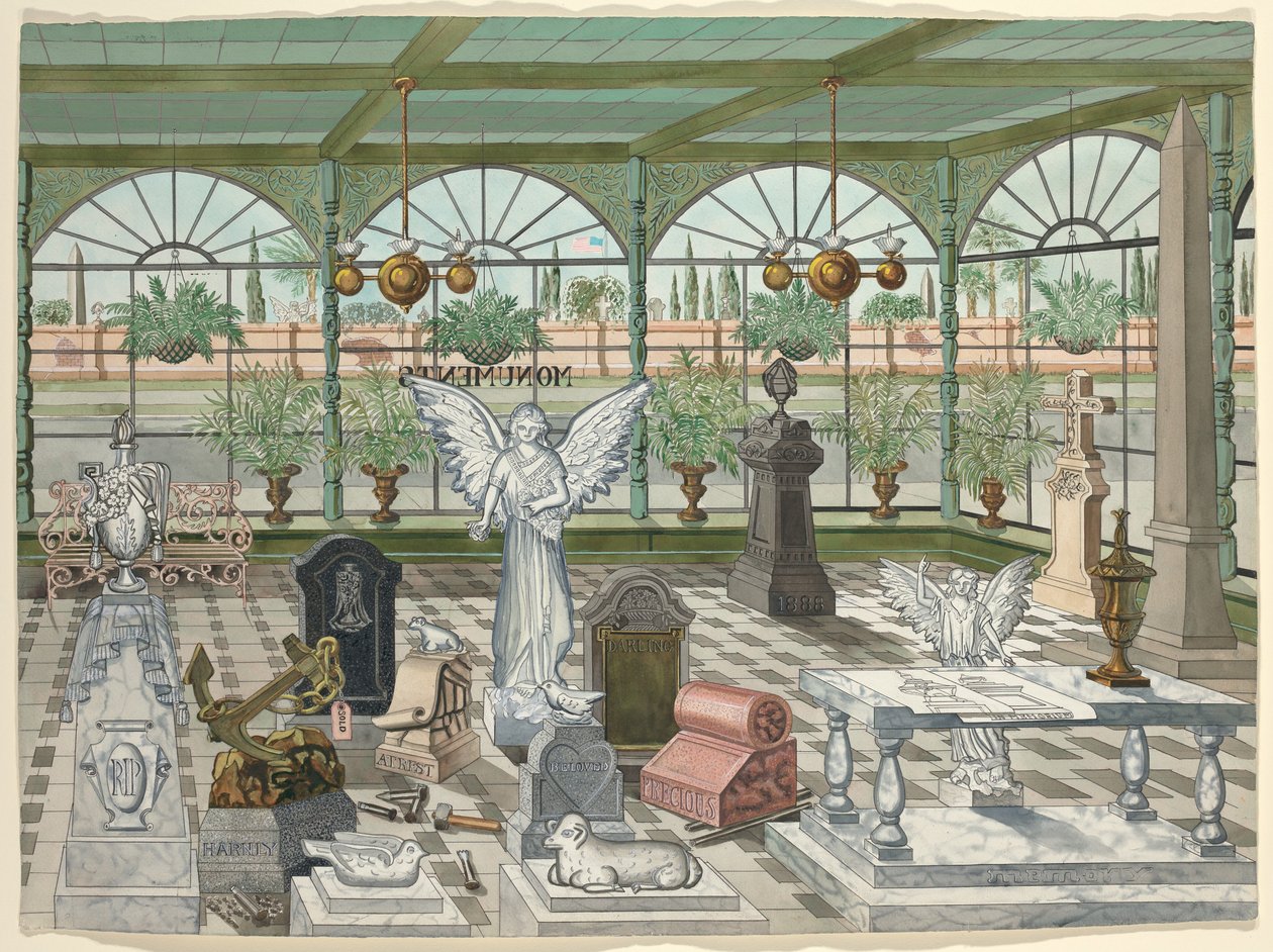 Sala de exhibición de monumentos, 1888 de Perkins Harnly