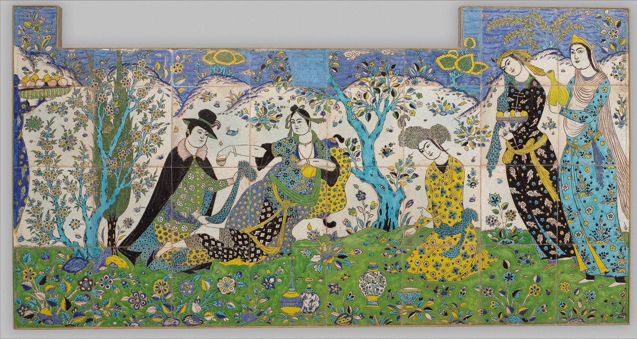 Reunión en el jardín, 1640-50 de Persian School