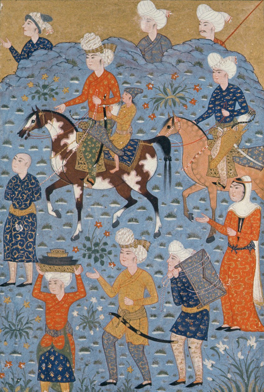 Regreso de la incursión, Shiraz, c.1600 de Persian School