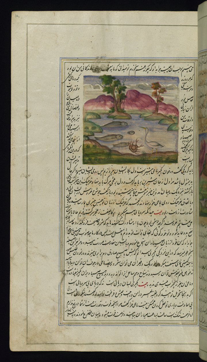 Una garza, un cangrejo y un pez de Luces de Canopus de Persian School