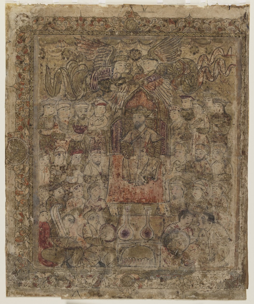 Un gobernante entronizado, de un Shahnama de Persian School