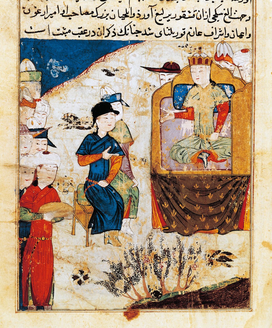 Audiencia de Mongka (o Mongke o Mangu Khan) (muerto en 1259) Miniatura de 