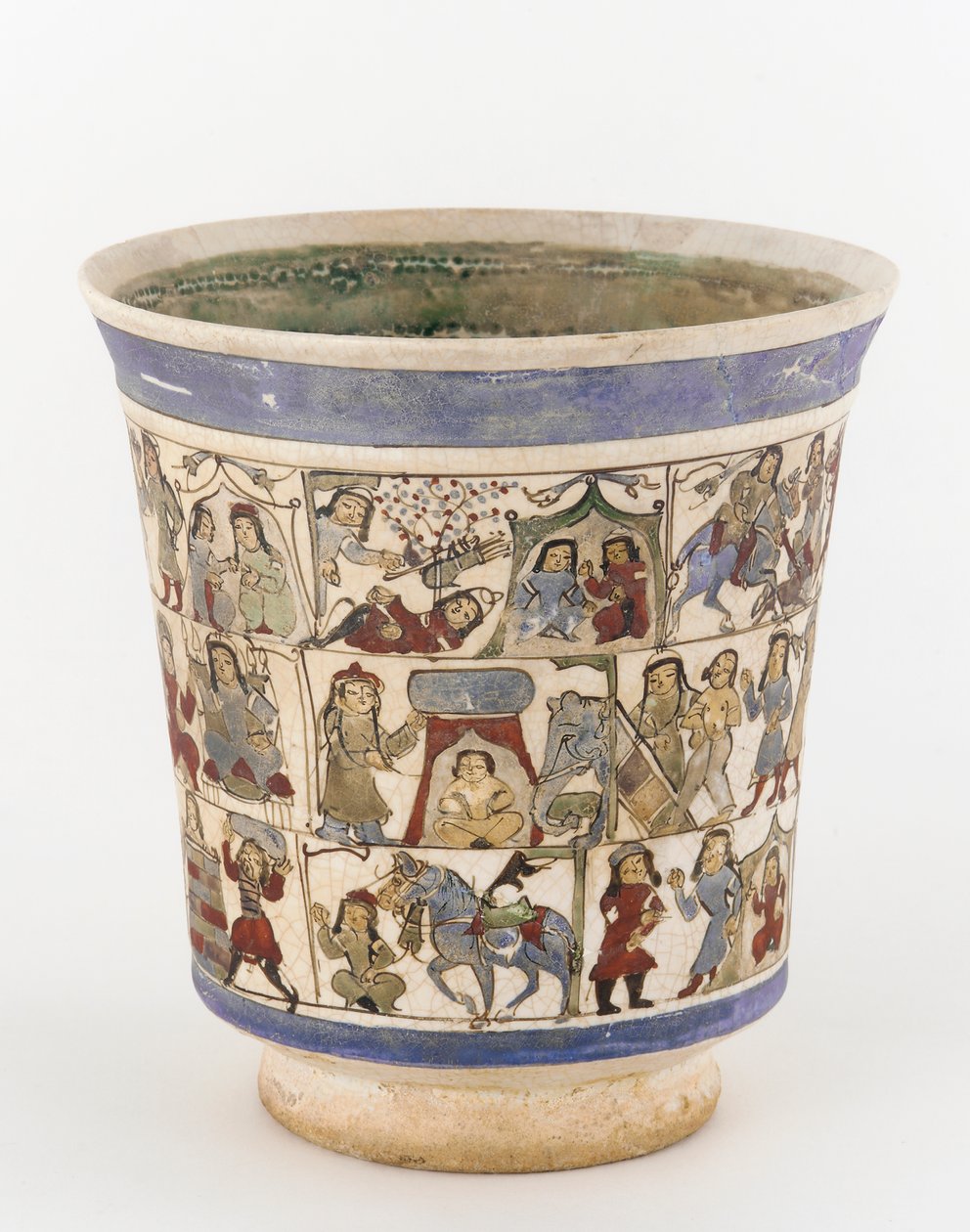 Jarra que representa el Shahnama, Kashan, Irán, Periodo Saljuq de Persian School