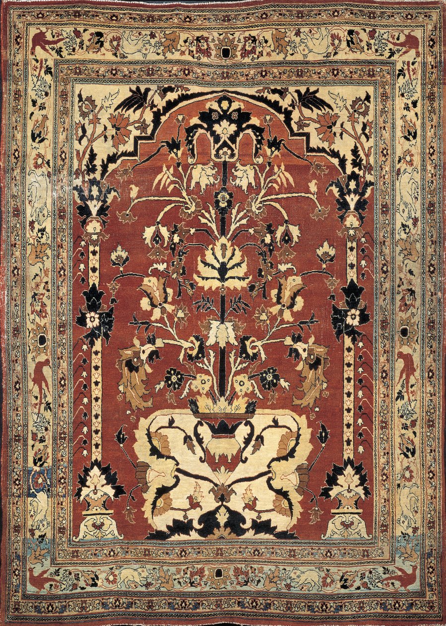 Primer plano de una alfombra Tabriz Haji Jalili, Irán de Persian School