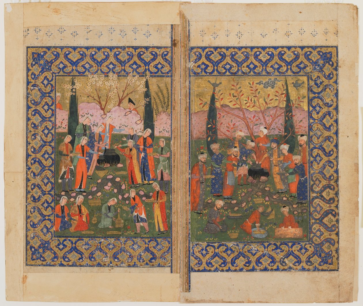 Folio de un texto no identificado; verso: Sulayman entronizado, Shiraz, Irán, c.1560-70 de Persian School