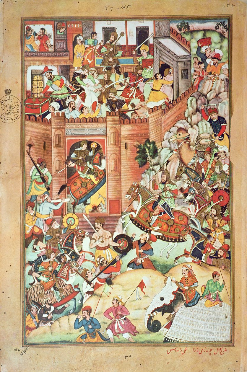 Genghis Khan captura una ciudad china, miniatura de la 