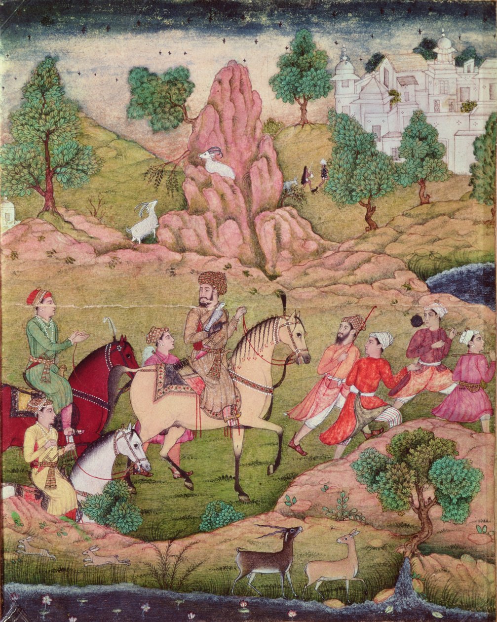 Caza con halcón, dinastía Safávida (1502-1736) de Persian School
