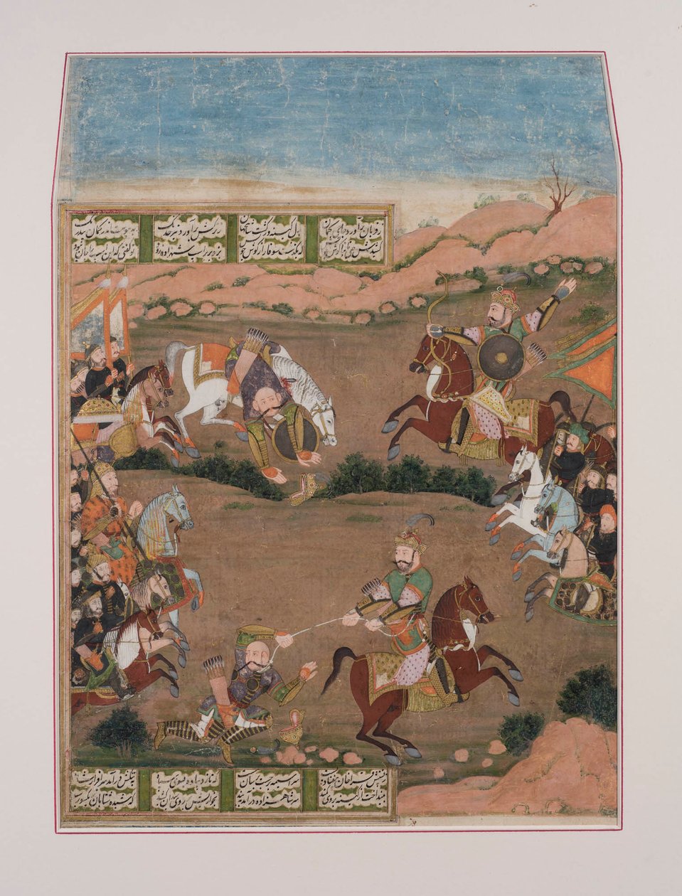 Kay-Khusrau dispara a Qara Khan, del Shahnama de Persian School