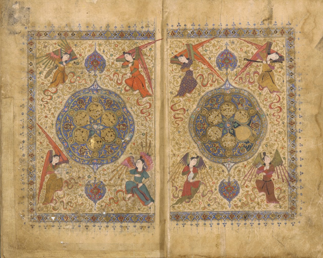 Khamsa (Quinteto) de Khwaju Kirmani, Shiraz, Irán, periodo Timurid, 1437-38 de Persian School