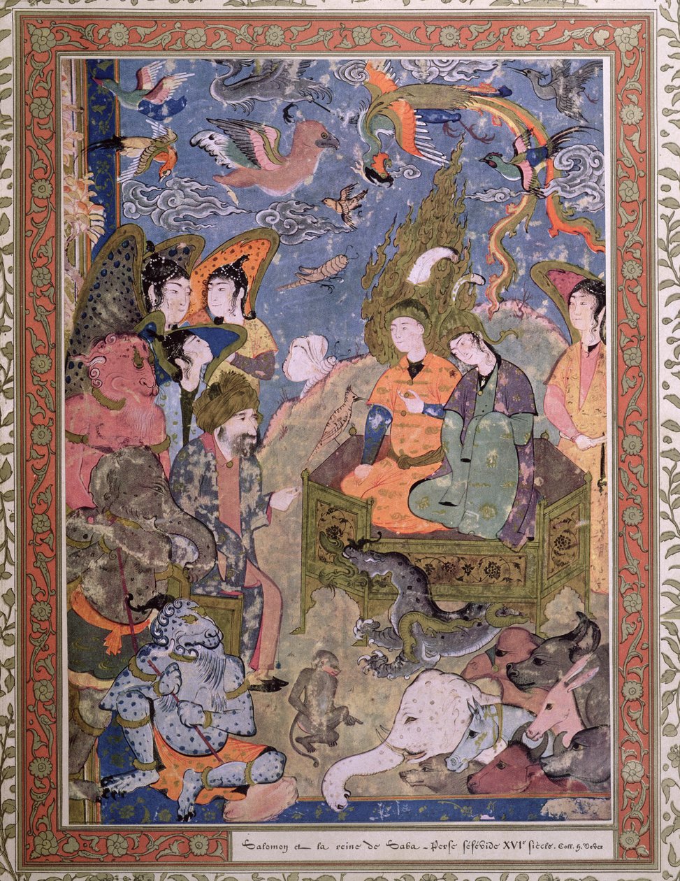 El Rey Salomón y la Reina de Saba, después de una miniatura original de Persian School
