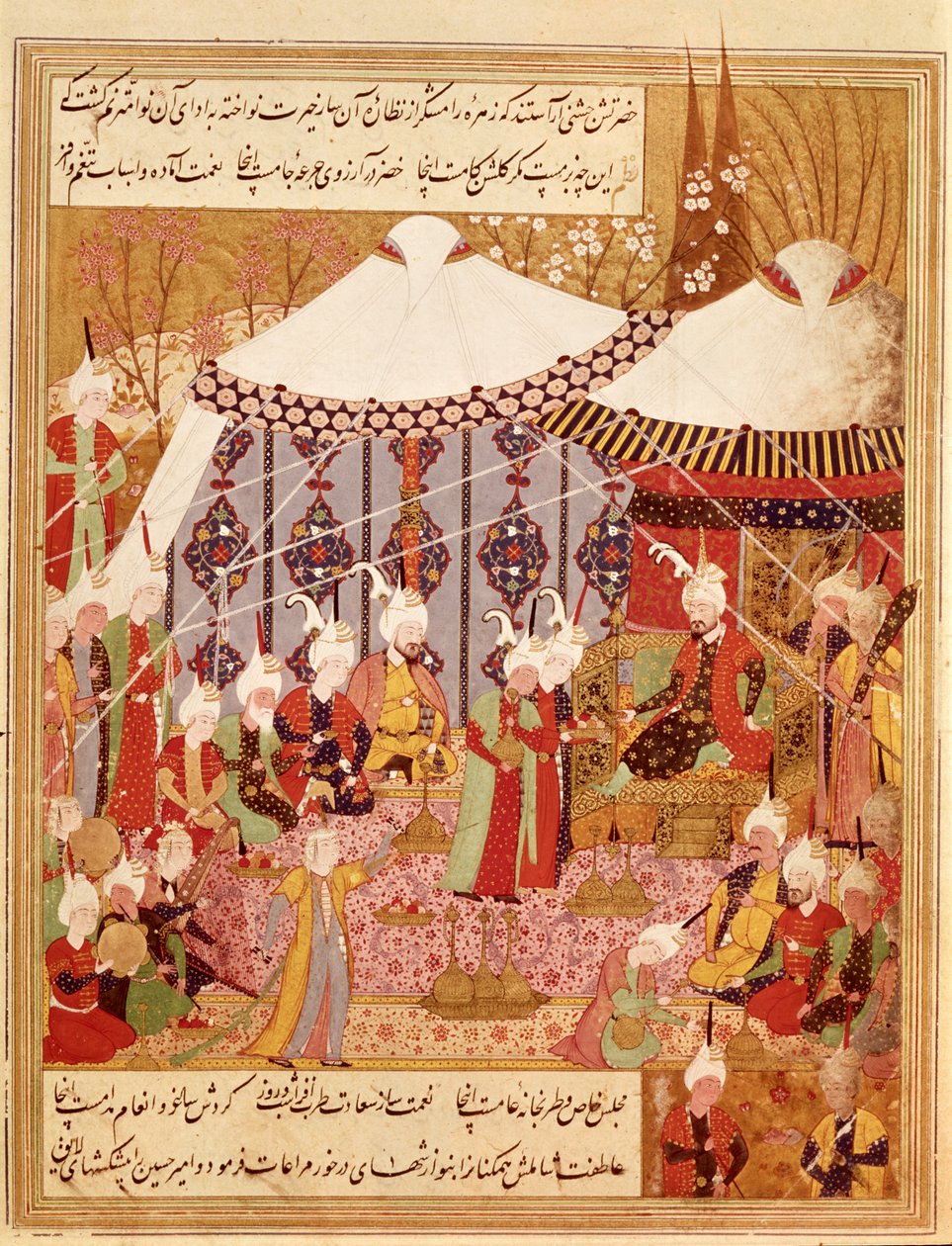 Or.1359 fol. 35 v. Sultán Bayazid capturado por Timur, 1402 de la Zafarnama 1533 de Persian School