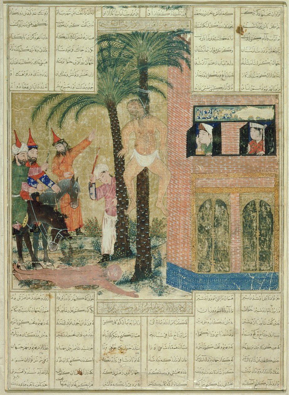 Página del manuscrito Demotte del Shahnama (Libro de los Reyes), por Abul-Qasim Manur Firdawsi (c.934-c.1020) de Tabriz, c.1335 de Persian School