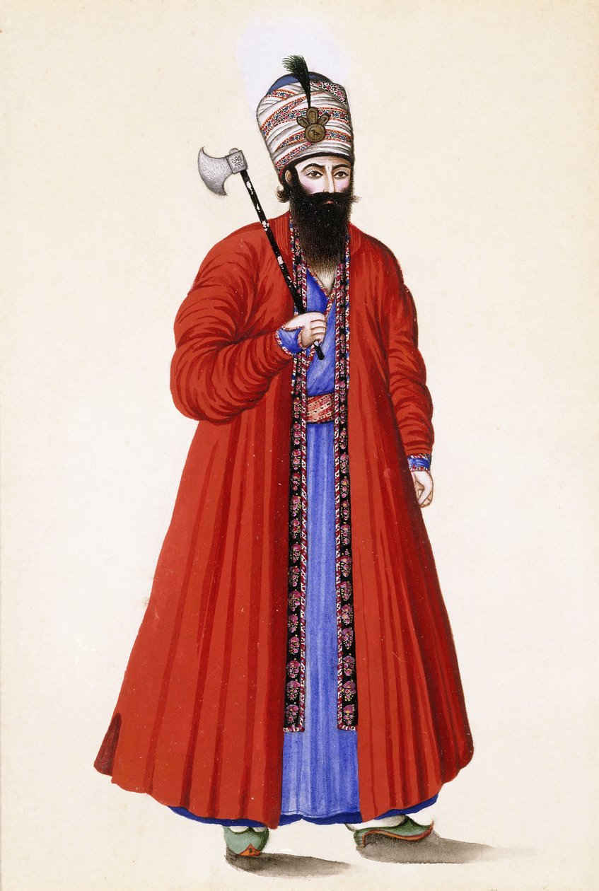 Retrato de Sadre A"zam, Primer Ministro bajo Fath "Ali Shah, siglo XIX de Persian School