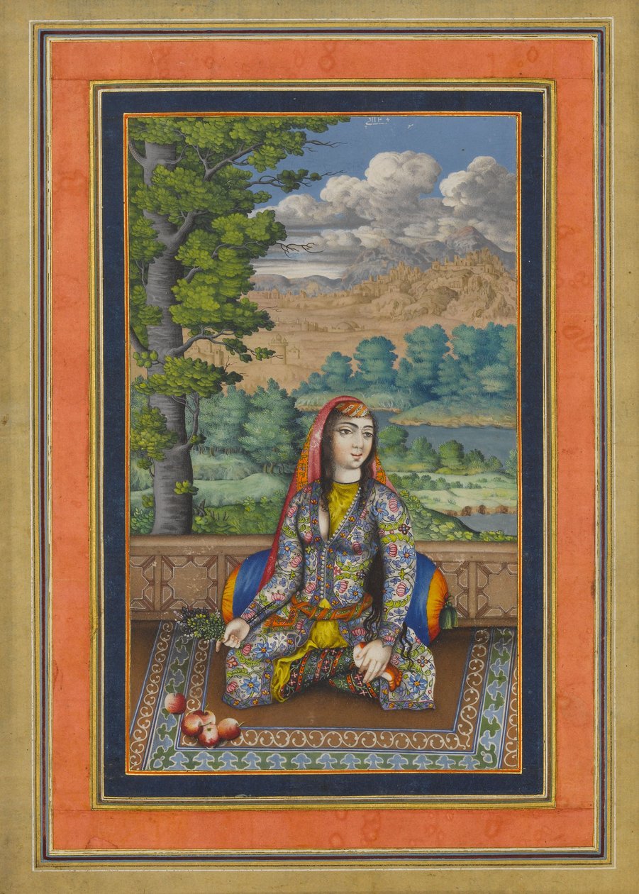 Retrato de una dama persa, folio del Álbum Davis, c.1736-37 de Persian School