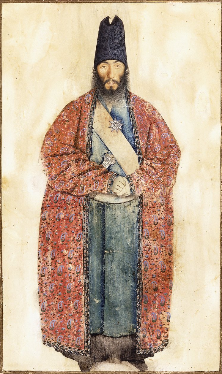 Retrato del difunto Sam Khan Ilkhani, siglo XIX de Persian School