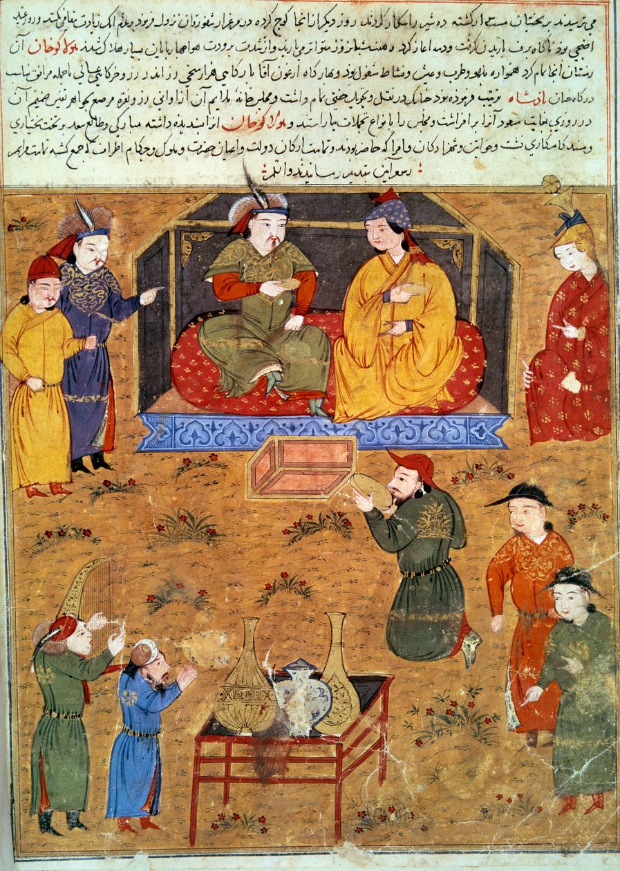 Representación de Hulagu Khan, nieto de Genghis Khan. Miniatura persa tomada de 
