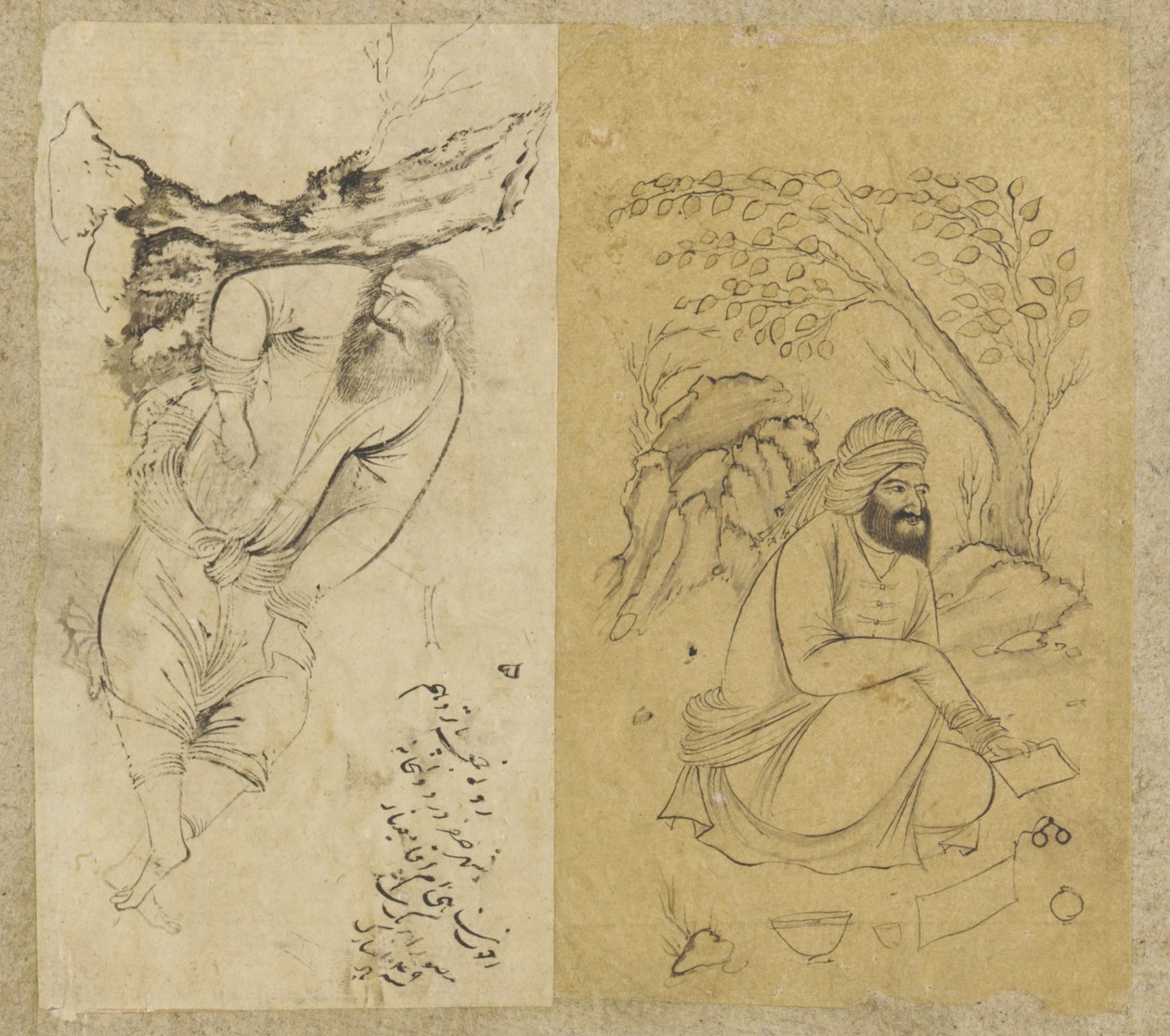 Hombre descansando, Isfahan, dinastía Safávida de Persian School