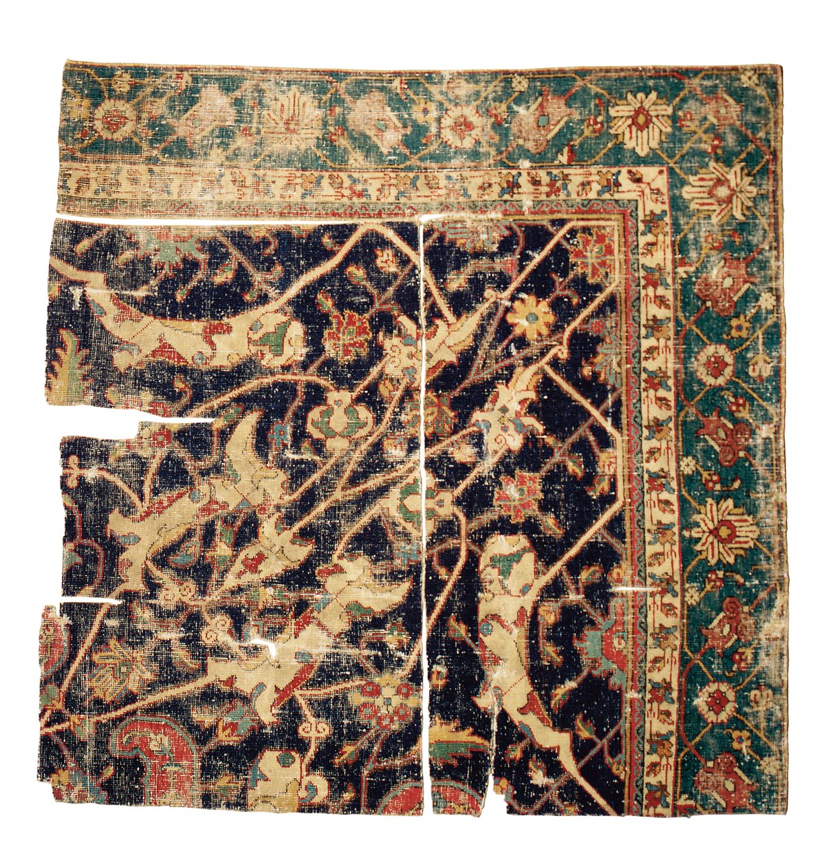 Fragmento de alfombra medallón de Tabriz, Noroeste de Persia de Persian School