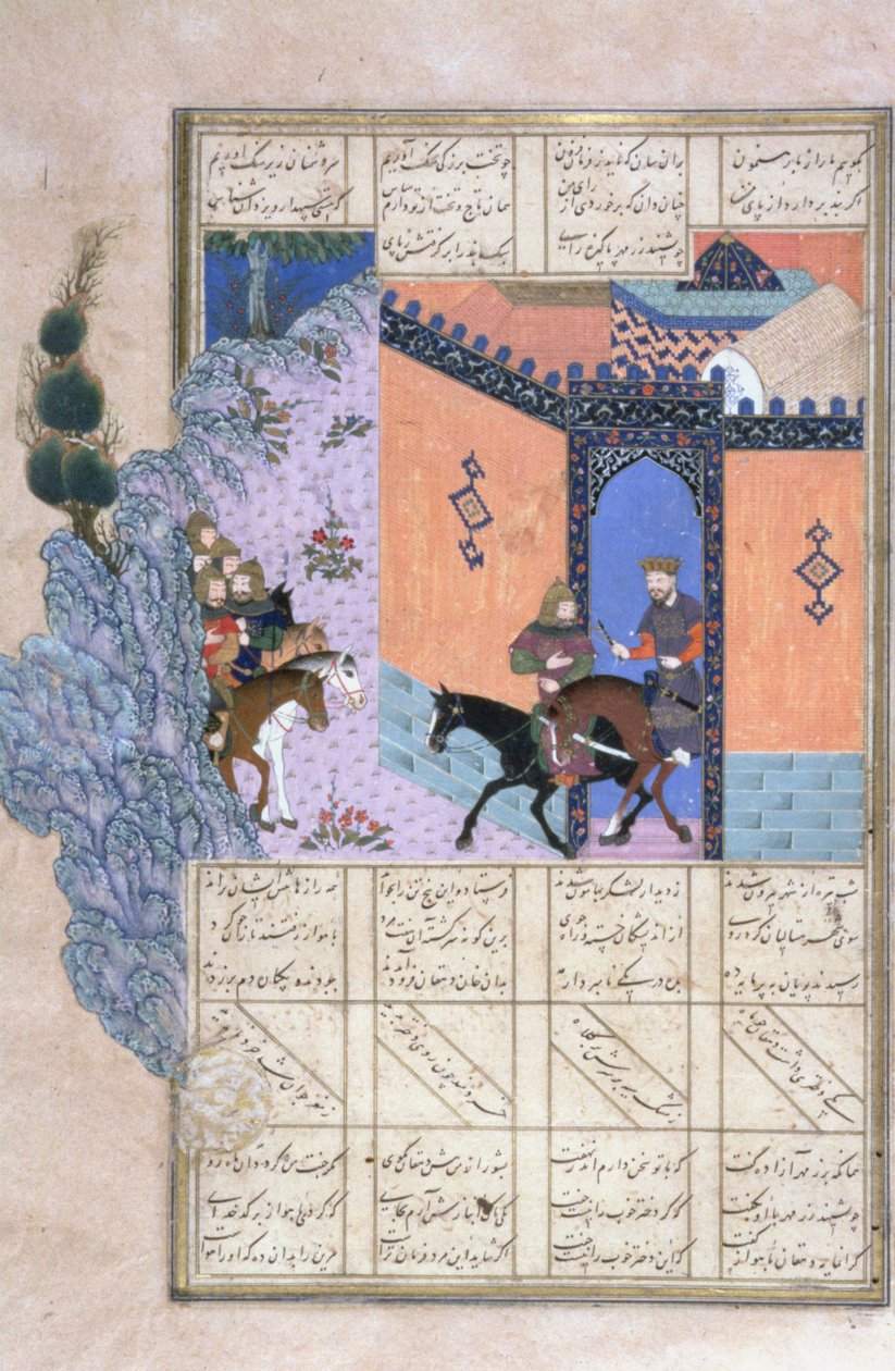 La Huida de Qubad, ilustración del Shahnama (Libro de los Reyes), por Abul-Qasim Manur Firdawsi (c.934-c.1020) c.1440-45 de Persian School