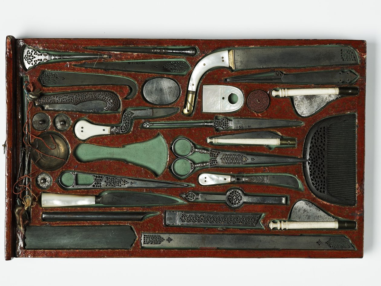 Juego de herramientas que representa a la Sagrada Familia, c.1830 de Persian School
