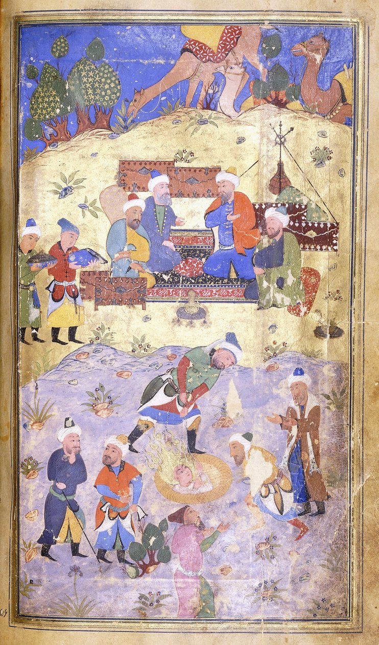 Yusuf siendo rescatado del pozo, c.1492-3 de Persian School