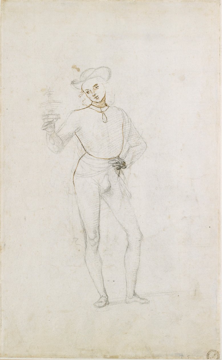 Estudio para una figura en una adoración de los magos de Perugino