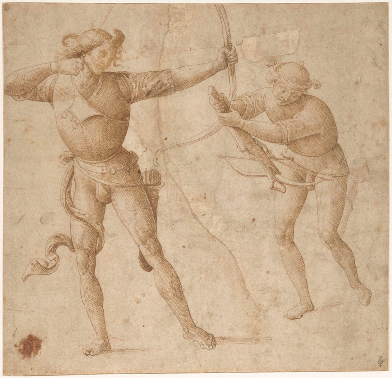 Un arquero y un ballestero, c. 1500 de Perugino