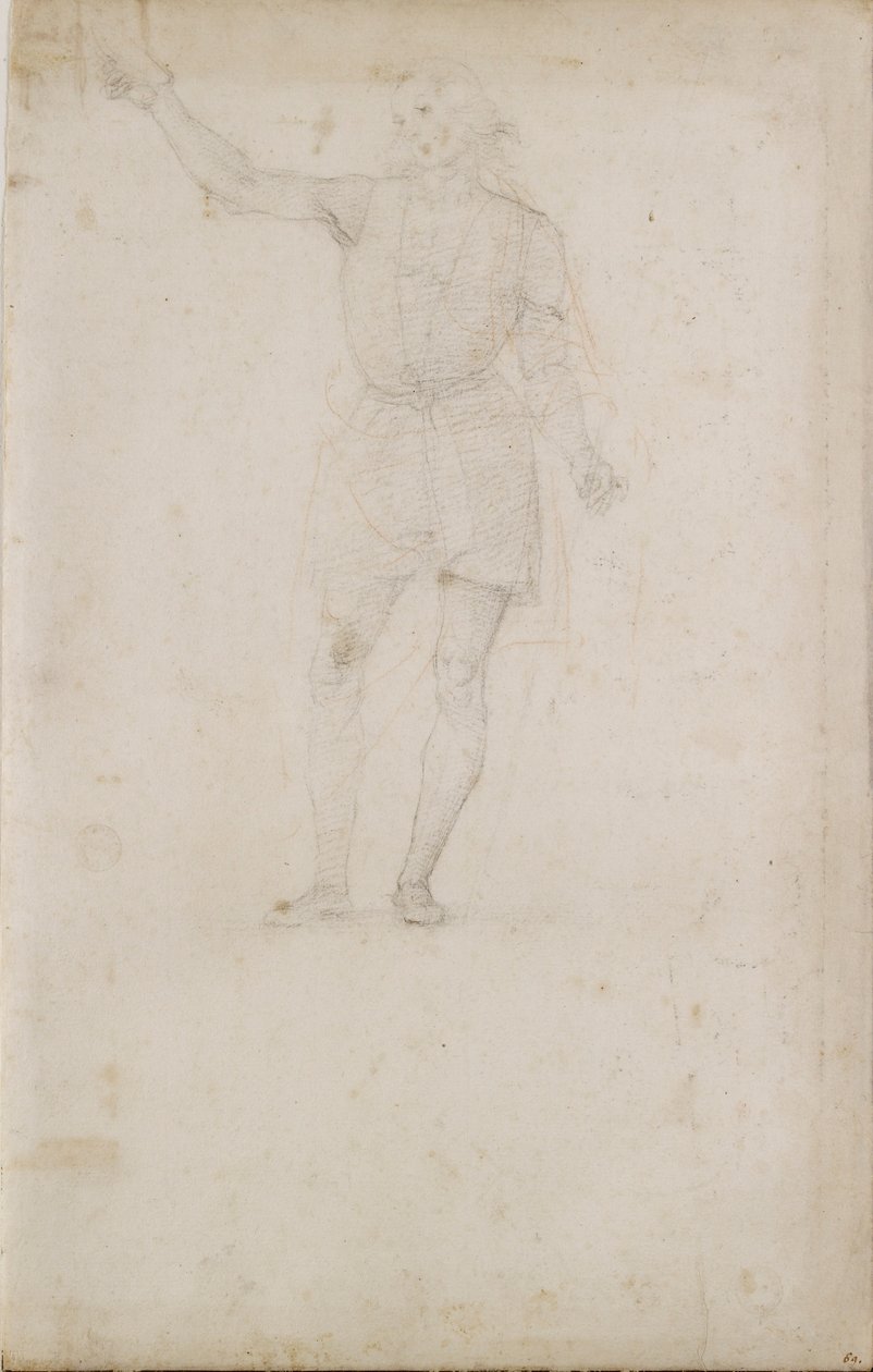 Estudio para un San Juan Bautista. Verso: Un ojo, finales del siglo XV-principios del siglo XVI de Perugino