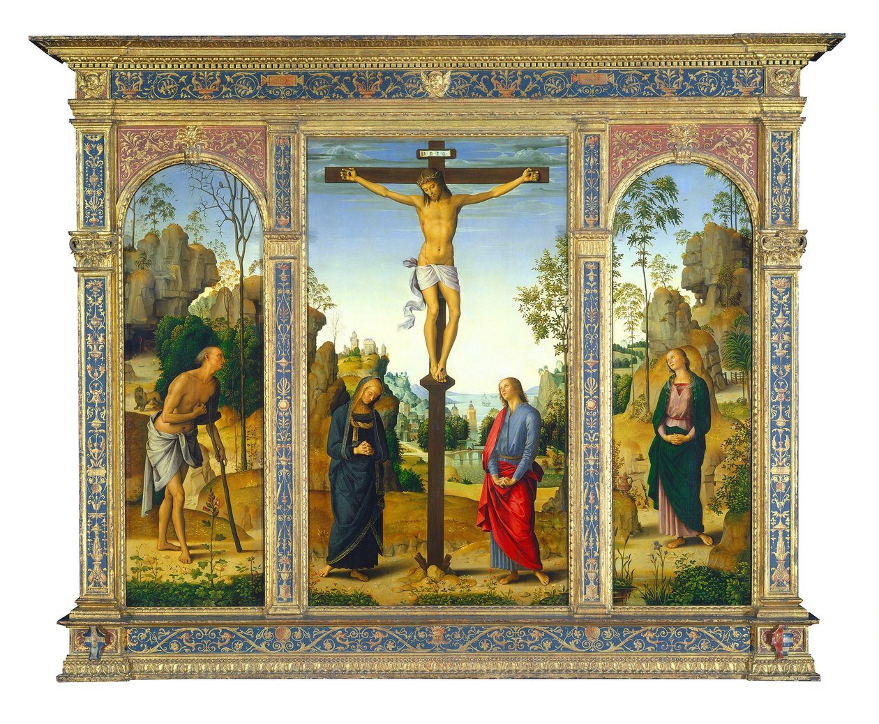 La crucifixión con la Virgen, San Juan, San Jerónimo y Santa María Magdalena de Perugino