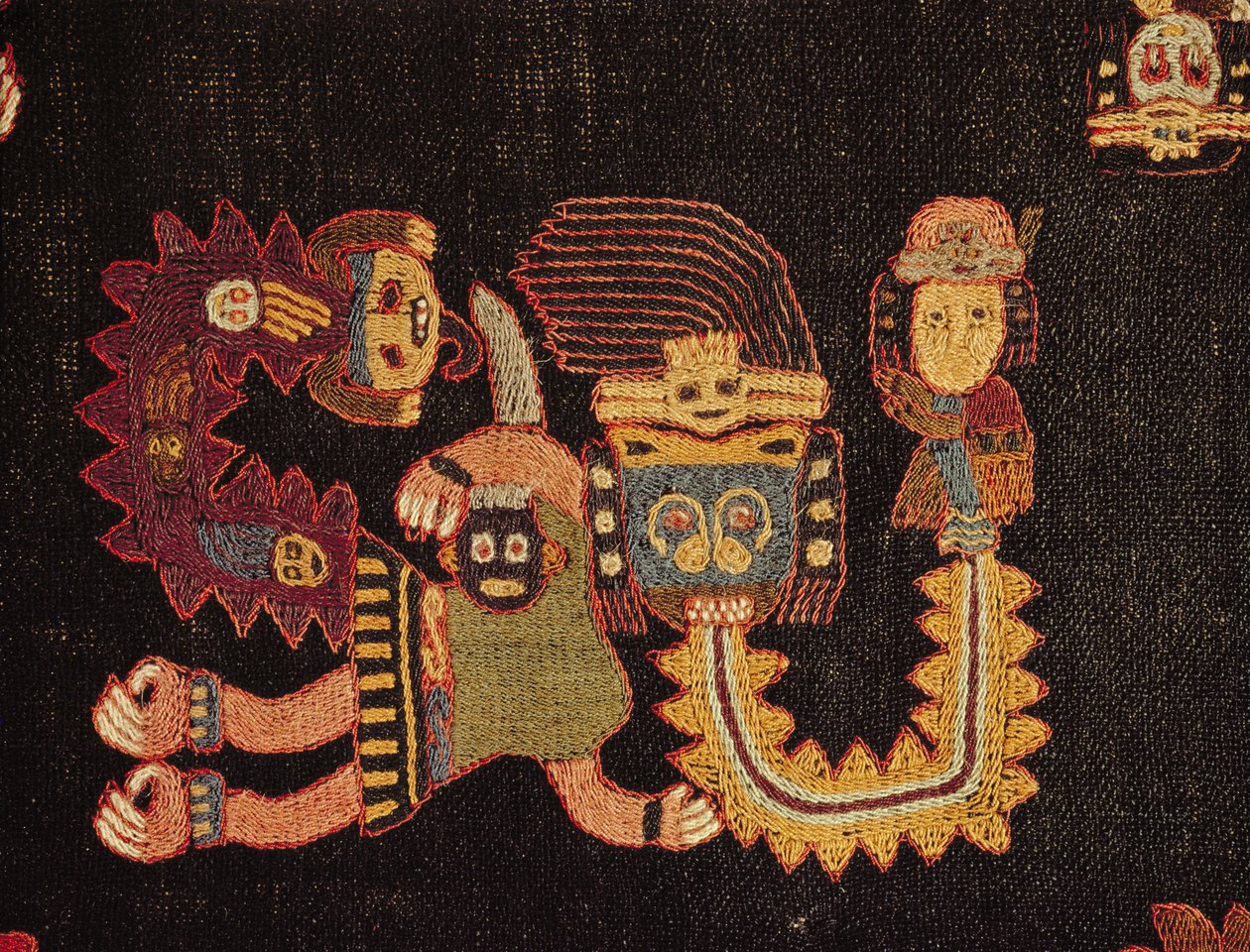 (detalle) Tela funeraria, tribu Paracas de Peruvian School