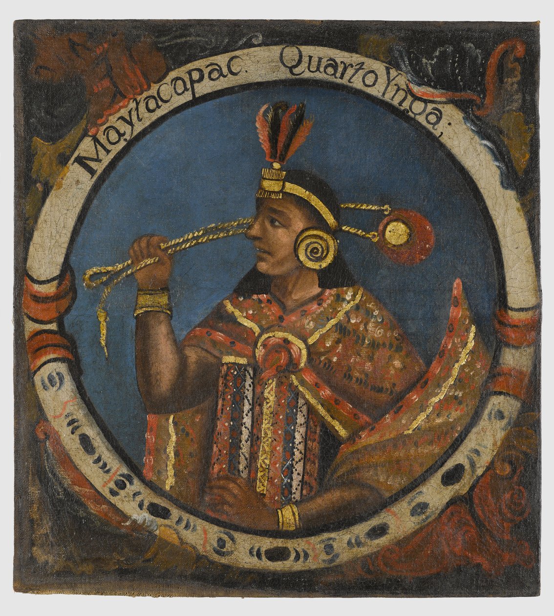 Mayta Capac, cuarto rey inca, mediados del siglo XVIII de Peruvian School